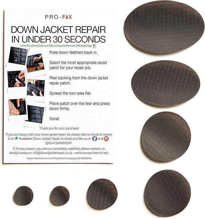 Self-Adhesive Waterproof Repair Patch Kit - 30-Second Fix for Down Jackets, Tents, Sleeping Bags, Backpacks, Outdoor and Camping Gear - Pre-Cut Nylon, Multiple Colors (Dark Brown)