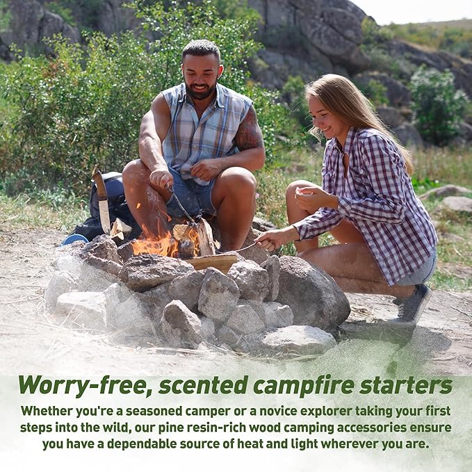 Fatwood & Incense Cedar Kindling Combo: Ideal for Wood Stoves, Fireplaces, Campfires, Bonfires - Eco-Friendly, Long Burning Fire Logs, Weather-Resistant Fire Starter Kit