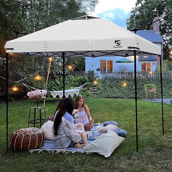 10x10 Pop Up Canopy Replacement Top Cover with Air Vent for Straight Leg Canopy Tent, Waterproof for Outdoor Garden Patio Camping Sun Shade(Top Only) (Grayish White, 1)
