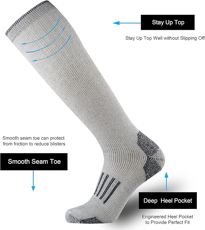 ONKE Max Full Cushion Knee High Socks for Men Steel Toe Work Boot Over the Calf OTC Moisture Wicking Thermal Hiking Hunting