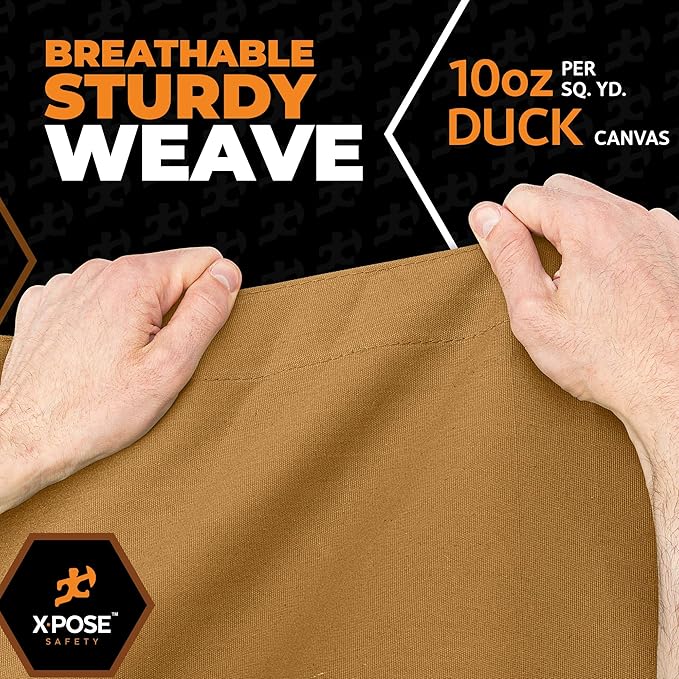 Xpose Safety Canvas Tarp - 10oz Tan Canvas Tarps Heavy Duty Water Resistant with Brass Grommets- Multipurpose Outdoor Tarpaulin for Camping, Canopy, Trailer, Equipment Cover 8' x 16'