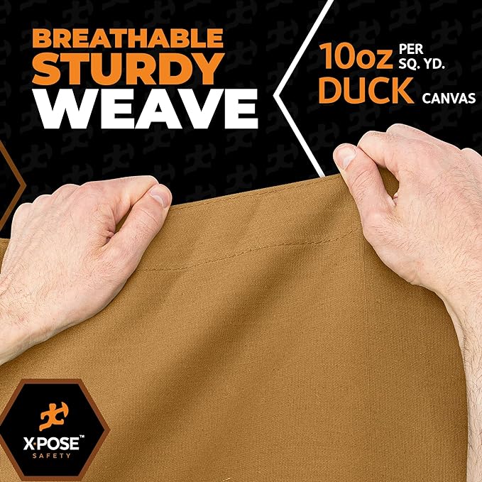 Xpose Safety Canvas Tarp - 10oz Tan Canvas Tarps Heavy Duty Water Resistant with Brass Grommets- Multipurpose Outdoor Tarpaulin for Camping, Canopy, Trailer, Equipment Cover 8' x 30'