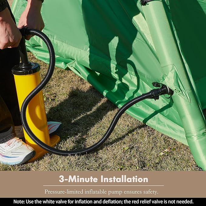 YOLENY Inflatable Camping Tent for 4-6 Person, Easy Setup Portable Water-Resistant Cabin Tent with Mesh Windows & Pumps