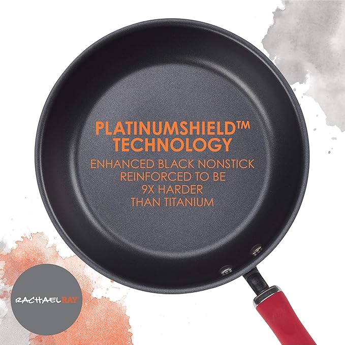Rachael Ray Create Delicious Deep Hard Anodized Nonstick Frying Pan / Fry Pan / Hard Anodized Skillet - 12.5 Inch, Gray
