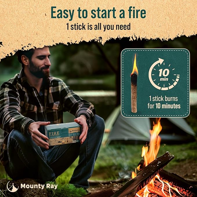 35 pcs Fire Starters for Campfires - Natural Fire Starters Sticks - Water Resistant & Odorless - All-Weather Charcoal Starter - for Indoor and Outdoor Use