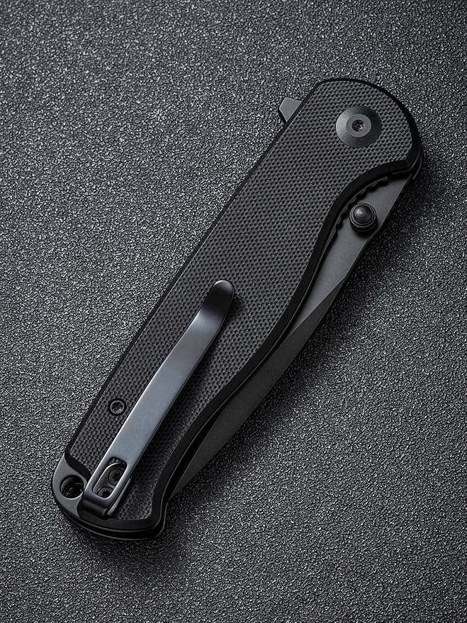 SENCUT Errant Pocket Knife, Camping Pocket Knife with G10 Handle and 3.45" 9Cr18MoV Blade, EDC Knife for Outdoor Work S23054B-1(Black)