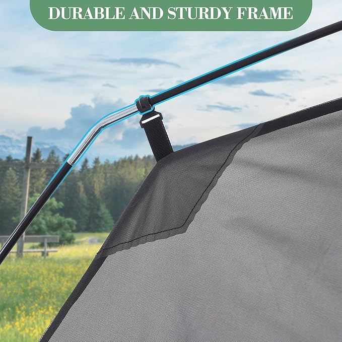 Camping Tent 4 Person Dome Tents, Easy Set Up Waterproof Tent with Carry Bag, Mesh Door, Portable Family Tent with Rainfly for for Traveling and Family Hiking, Blue