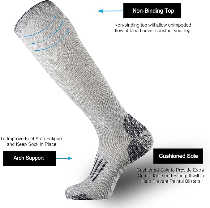 ONKE Max Full Cushion Knee High Socks for Men Steel Toe Work Boot Over the Calf OTC Moisture Wicking Thermal Hiking Hunting
