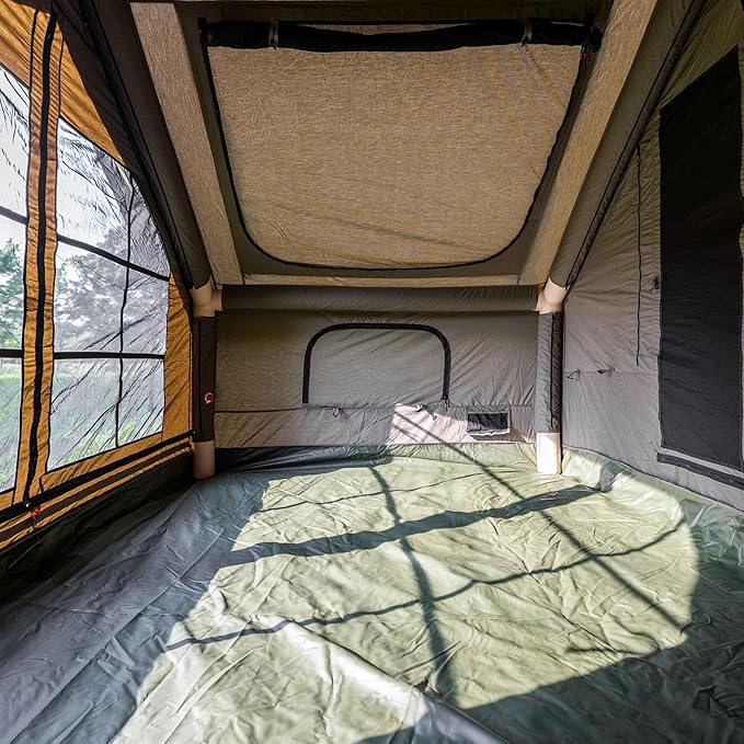 Panda Inflatable Tents for Camping with Stove Jack, Canvas Blow Up, Easy Setup Inflatable Tent, Waterproof Hot Inflatable Outdoor House, Casa de Campaña with Hand Pump