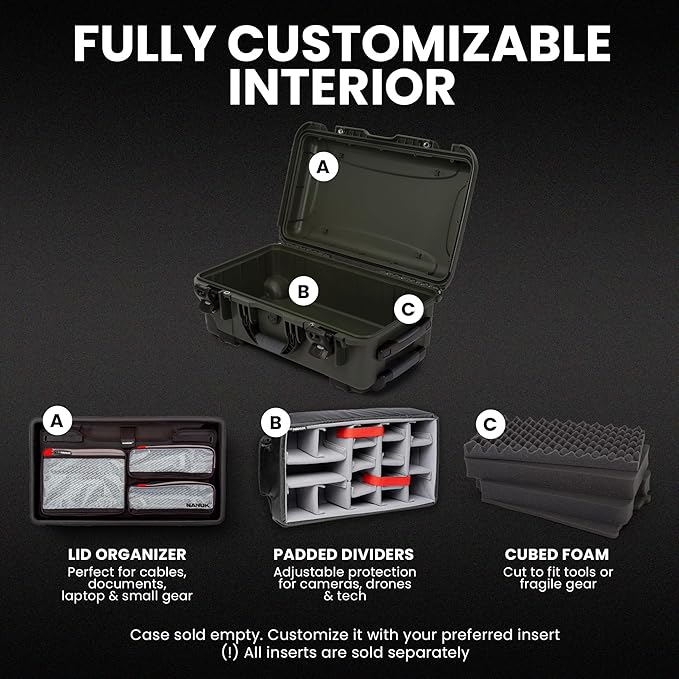 NANUK Wheeled Series 935 Lightweight NK-7 Resin Waterproof Protective Case