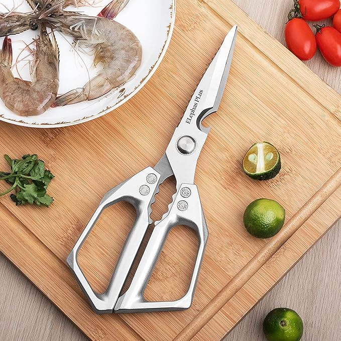 Multi-Function Kitchen Scissors Heavy Duty Kitchen Shears,Cutting Food Tools Cooking Shears for Chicken,Meat,Fish,Poultry(Sliver)