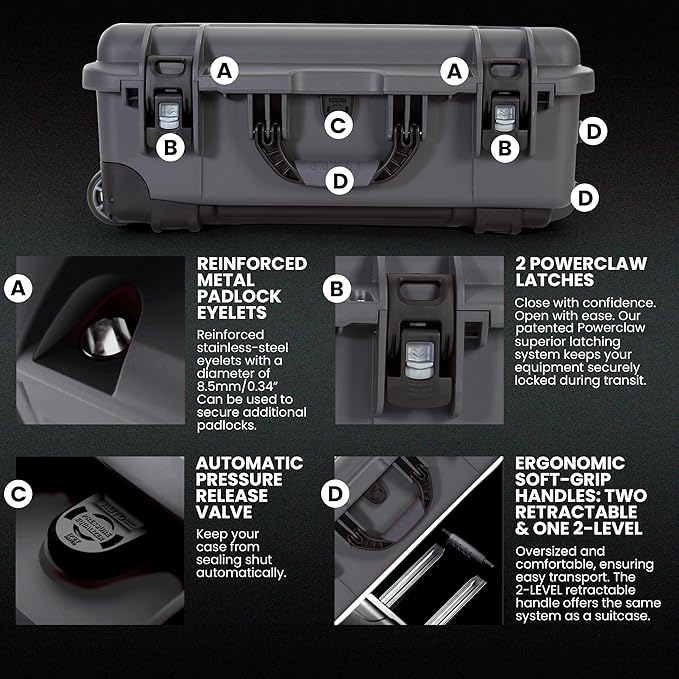 NANUK Wheeled Series 935 Lightweight NK-7 Resin Waterproof Protective Case