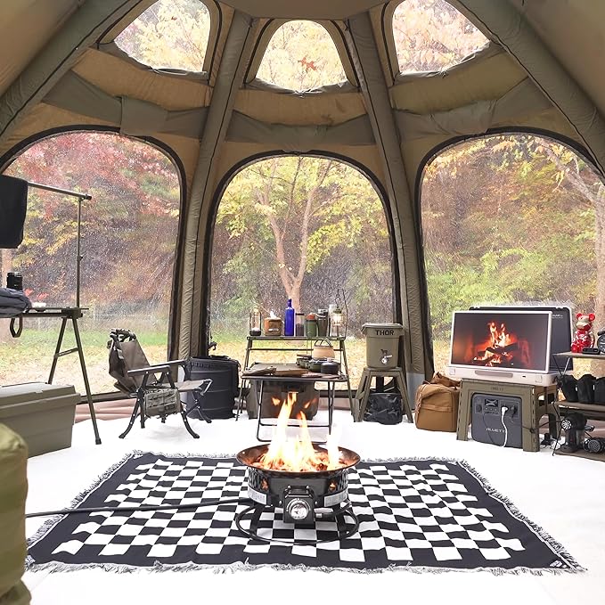 Coody | Rbm Outdoors Koala/Hub/Octopus Inflatable Tents for Camping with Stove Jack, 2/8/10 Person Luxury Canvas Blow Up Tent, 2 Room, Easy Setup Casa de Campaña, Large Inflatable House with Pump