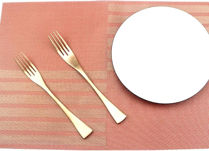 24-Piece Flatware Set,Extra Thick Heavy Duty - 18/10 Stainless Steel Cutlery Sets,High Matte Rose Gold Finish Silverware Flatware Sets Service for 4,Use for Home,Tableware Utensil Sets