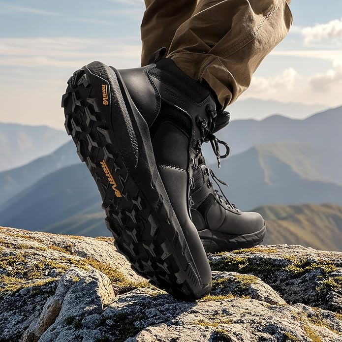 NORTIV 8 Men's Waterproof Hiking Boots Lightweight Outdoor Mid Trekking Leather Shoes DriftShield