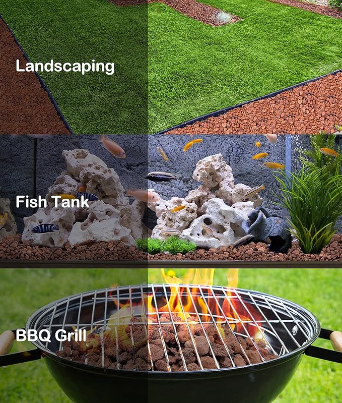 Stanbroil Red Lava Rock Granules for Gas Log Sets and Fireplaces - 10 lb.Bag (0.4"-0.8")