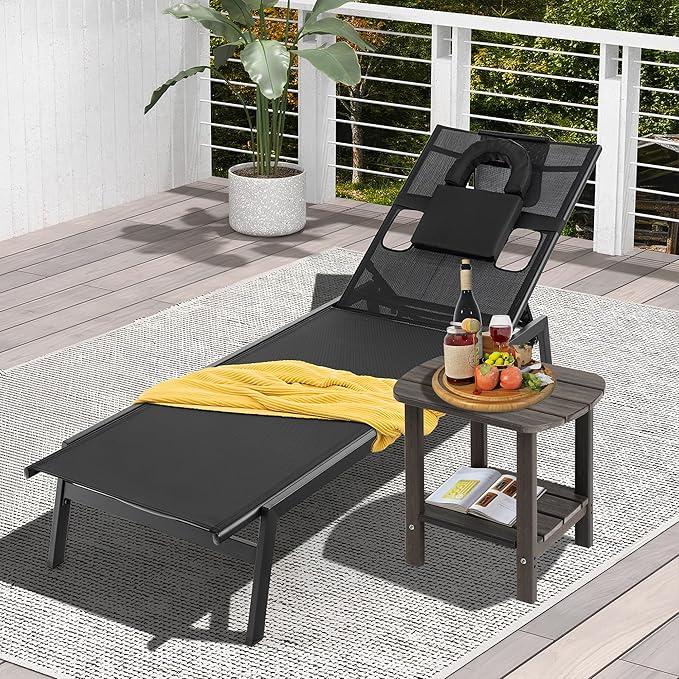 LZRS Side Table, Outdoor Side Tables, End Tables for Patio, Backyard,Pool, Indoor Companion, Easy Maintenance & Weather Resistant(Taupe)