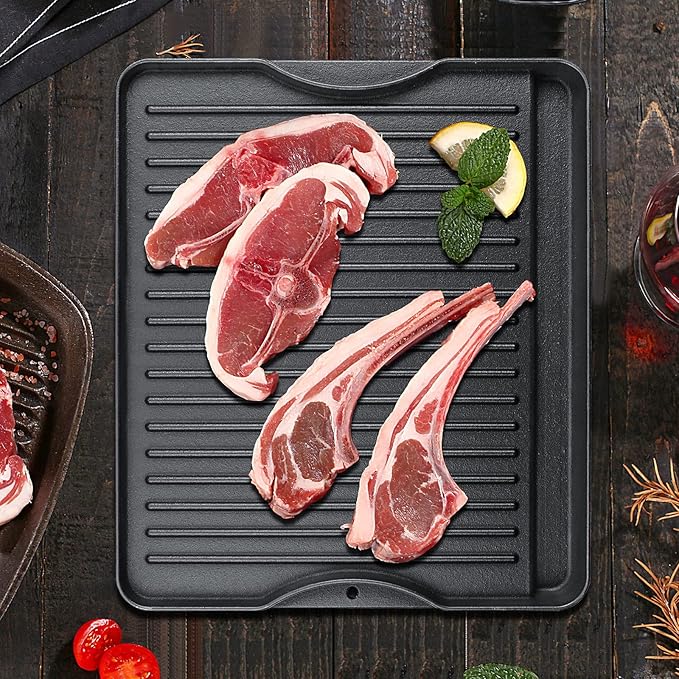 Cast Iron Griddle for Camp Chef, Reversible Griddle for Outdoor Cooking 14" x 16" for Camp Chef 2 Burner Stove Explorer 2-Burner, 3-Burner, 2X, 3X, Single Burner Stove