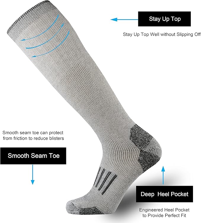 ONKE Max Full Cushion Knee High Socks for Men Steel Toe Work Boot Over the Calf OTC Moisture Wicking Thermal Hiking Hunting