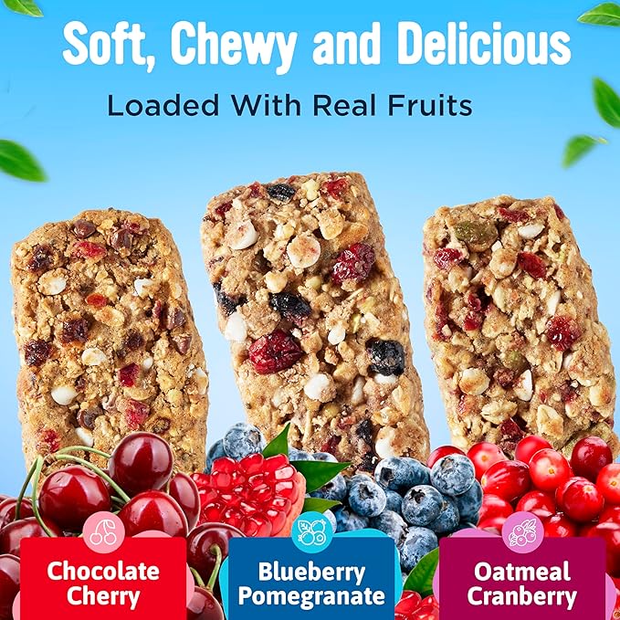 Cooper Street Granola Bakes - Soft and Chewy Breakfast Granola Bars Variety Pack (18 Count) - Perfect Snack for Kids, School, Work, Hiking & On-the-Go