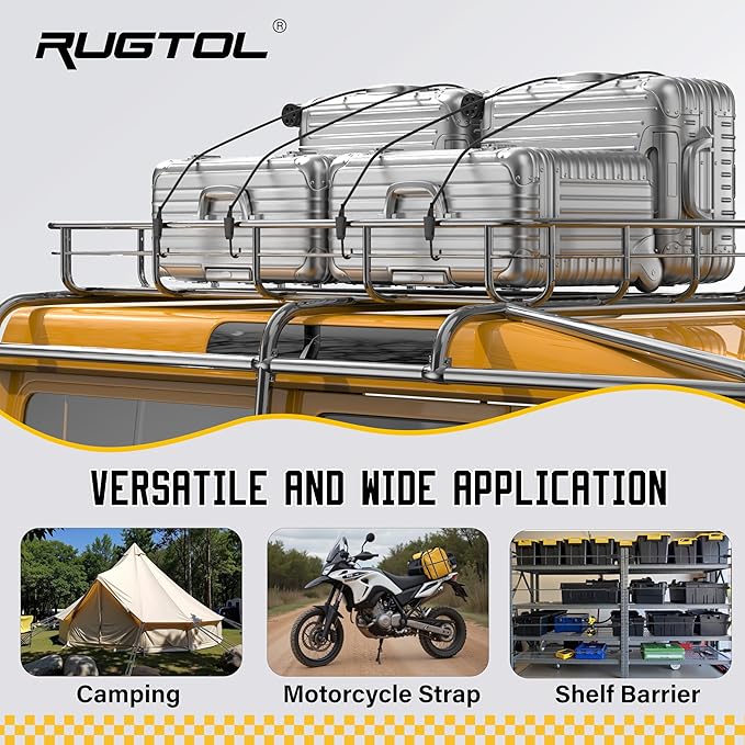 Bungee Cords with Hooks, 30pcs Assortment Heavy Duty Outdoor with 24'' 36'' 48'' 60'' Adjustable Bungee Cords, 8'' J Hooks Cord, 4" Canopy Tarp Ball Ties and Tarp Clips Drawstring Organizer Bag