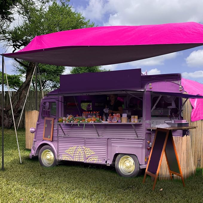 STARPYNG-12 Mil Pink/Silver 12x16 Feet Tarp-Heavy Duty Poly Tarp-Cover,Waterproof, UV Resistant, Weather Resistant, Cover Cars, Boats, Courtyards,Camping