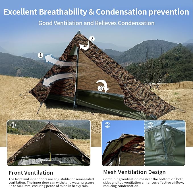 Camping Tent, Easy Setup, 1-2-8-10 Person Waterproof and Portable Tent for Camping Hiking Outdoor