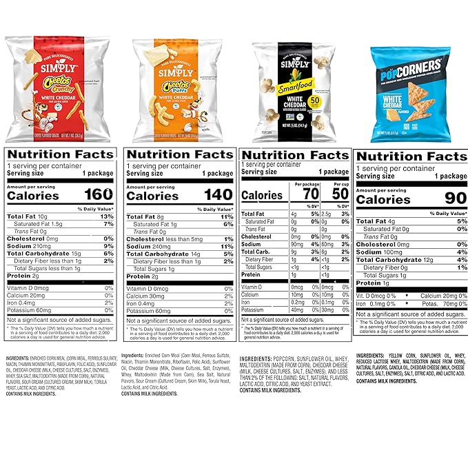 Frito Lay White Cheddar Snacks Favorites Variety Pack (Pack of 36)