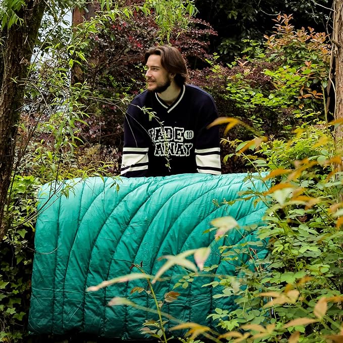 Camping Blanket,Puffy Printed Camp Blankets Lightweight Packable for Outdoor Camping,Traveling, Stadium, Hiking, Picnics