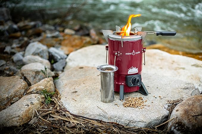 Smokehouse Moto, Ultimate Smokeless Wood-Fired Camping stove for Cooking, Grilling, & Griddling, Perfect for Camping, RVing, & Emergency Preparedness