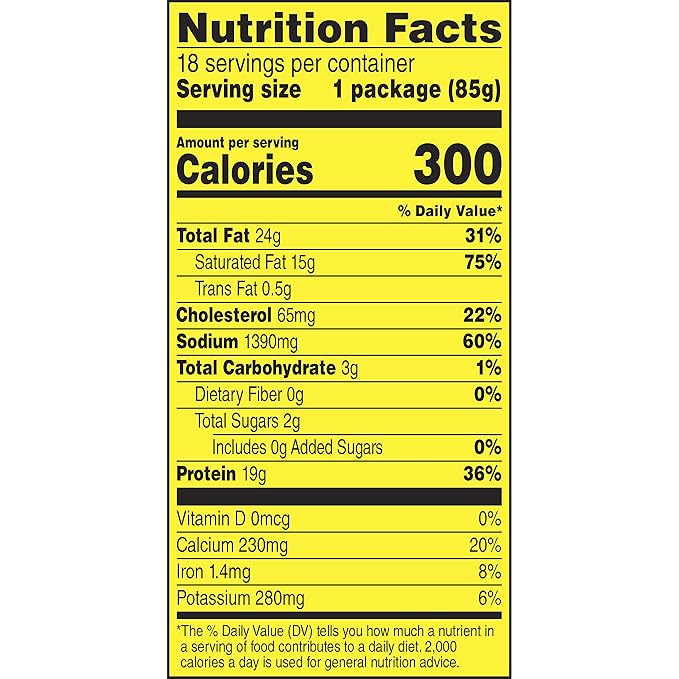 Slim Jim Beef 'N Cheese Smoked Meat Sticks, Mild Flavor, High Protein, 3.0 oz. (18 Count)