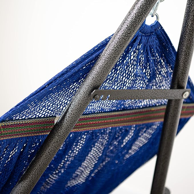 Best Home Fashion Hammock with Collapsible Steel Stand & Carrying Case, Portable & Adjustable, Perfect for Camping Beach Summer Patio, EZ Daze Foldable Hammock with Stand - Navy