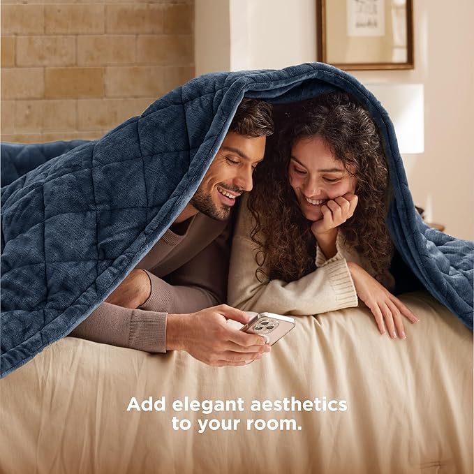 Bedsure Electric Blanket King Size - Dual Control Heated Blanket King with 10 Heat Settings, Thick Heating Blanket with 10 Time Settings, Fast Heating Quilted Blanket (100x90 inches, Bering Sea)