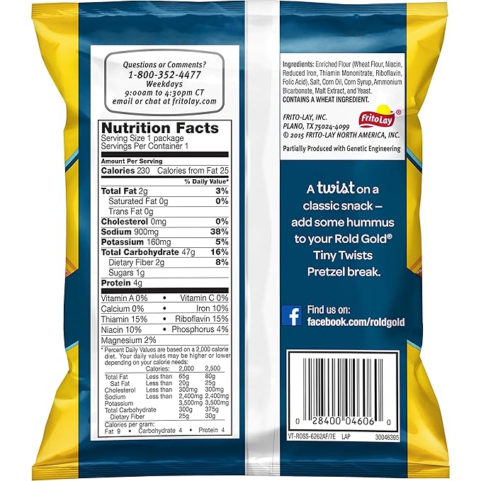 Rold Gold Pretzels, Tiny Twists, 2 Ounce (Pack of 64)
