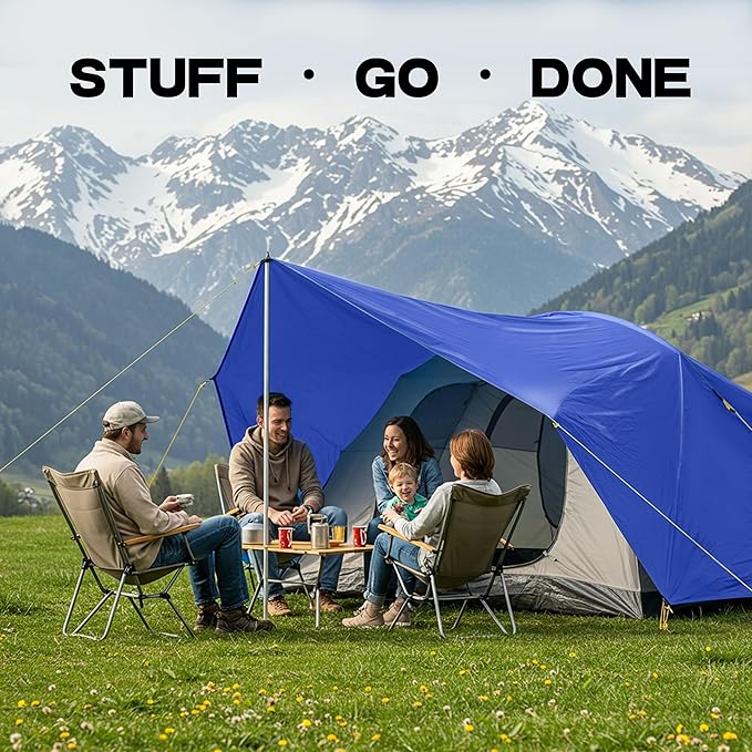 Waterproof Tarps 15 x 20 5-mil Thick Rain Covers Drop Cloths Camping Tarp Blue…