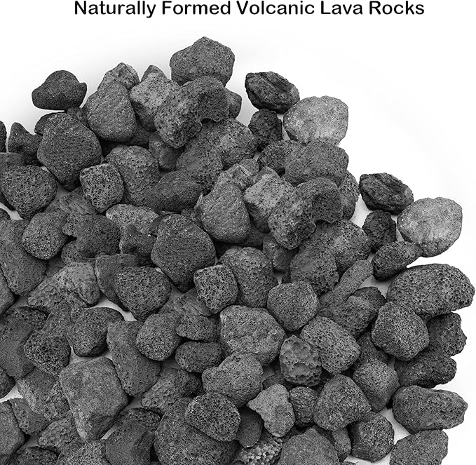 Stanbroil 10 Pounds Black Lava Rock Granules, Decorative Landscaping for Fire Bowls, Fire Pits, Gas Log Sets, Indoor or Outdoor Fireplaces(1 1/5" - 2")