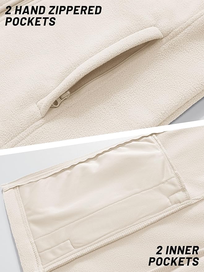 TACVASEN Women's Fleece Vest Lightweight Warm Vests Outerwear Sleeveless Zip Jacket Fall Winter Soft Vest with Pockets