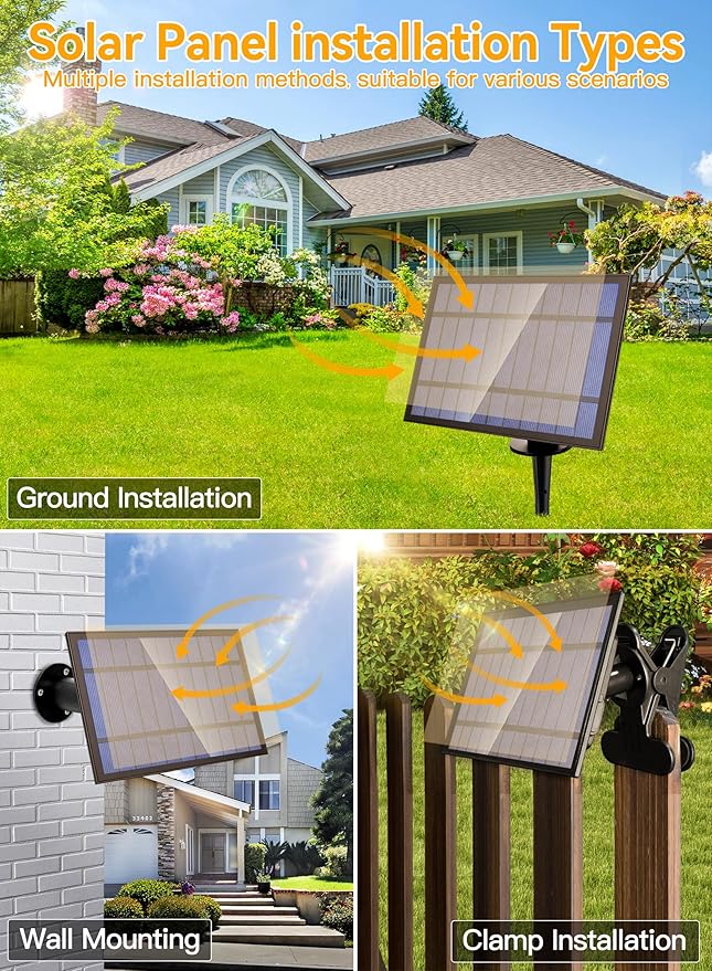 Ollny 50+2 LEDs ST38 Solar String Lights, 100 FT USB & Solar Dual Charging Outdoor String Lights, 3 Modes 5 Timers 10 Brightness 2200K Waterproof Patio Lights for Porch Garden Market Bistro Camping