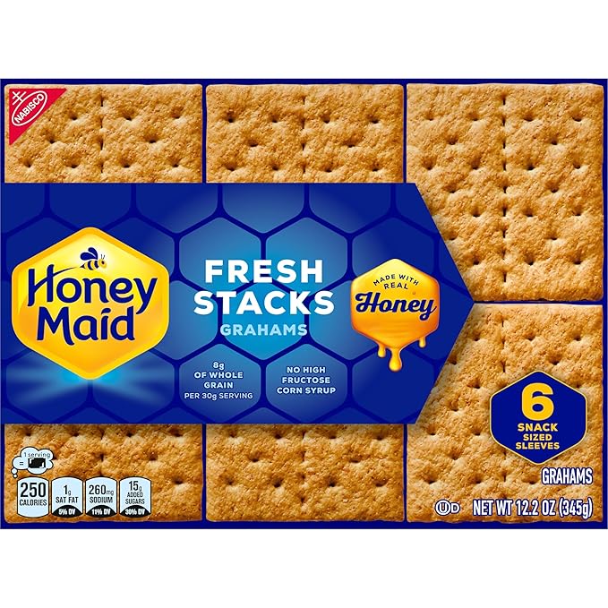 Honey Maid Fresh Stacks Graham Crackers, Bulk Travel Snacks, 6 Boxes (36 Multi Snack Packs)