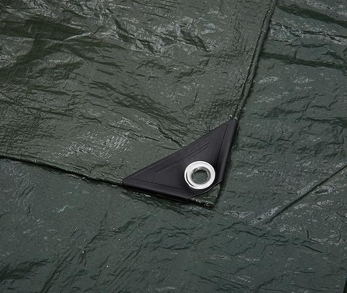 Amazon Basics Waterproof Camping Tarp, 9.5 Feet x 11.3 Feet, Dark Green