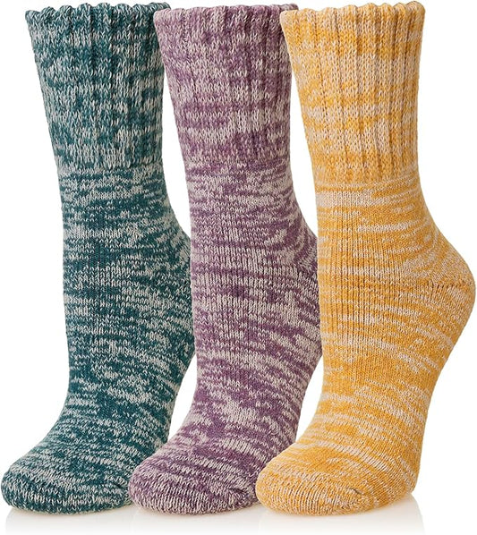 Eyean Merino Wool Socks Thermal Winter Ski Warm Thick Cozy Boot Hiking Socks for Women Men 3 Pairs