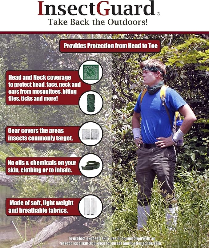 Permethrin Treated Mosquitoes, Flies, Ticks & More Insect Repellent Size Adjustable Fabric Belt (Green) One Size Fits All!