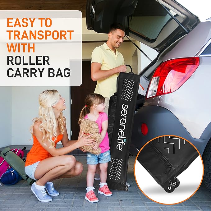 SereneLife Pop Up Canopy Tent 10x20-Commercial Instant Shelter Foldable/Collapsible Sun Shade Canopy Pop Up Tent w/Waterproof Tent Top, Portable Carry Bag & Sand Bag - SLGZ20FG (Forest Green)