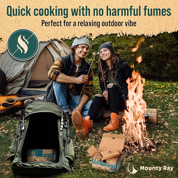 35 pcs Fire Starters for Campfires - Natural Fire Starters Sticks - Water Resistant & Odorless - All-Weather Charcoal Starter - for Indoor and Outdoor Use