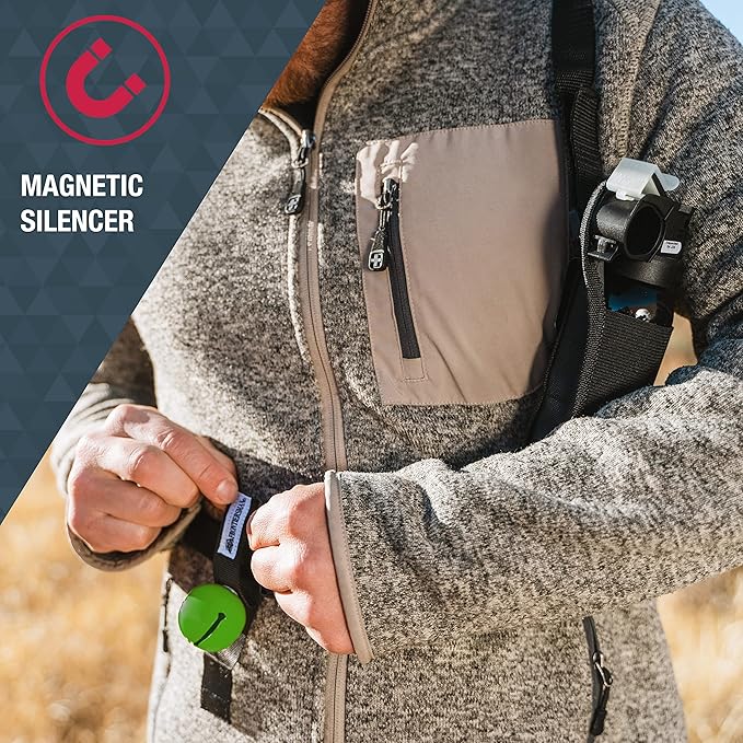 SABRE Frontiersman Bear Bell, Magnetic Silencer, Durable Hook and Loop Strap Attachment, Helps To Prevent Startling Bears While Hiking
