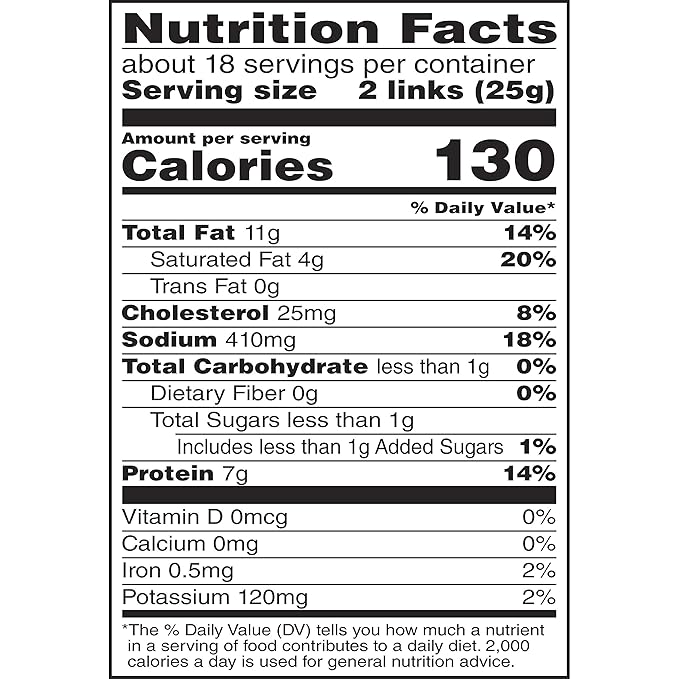 Duke's Pork Original Smoked Shorty Sausages, 7g Protein Per Serving, 16 oz.