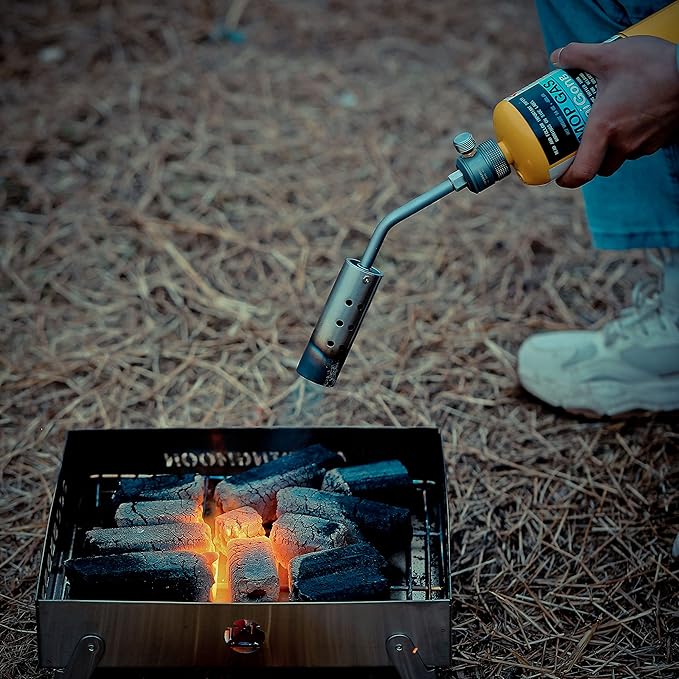 CAMPINGMOON Propane MAPP Torch Head Camping Grill Charcoal Starter with Flame Control Valve for BBQ Campfire Fireplace MT-3915-PG (Gas Fuel Not Included)