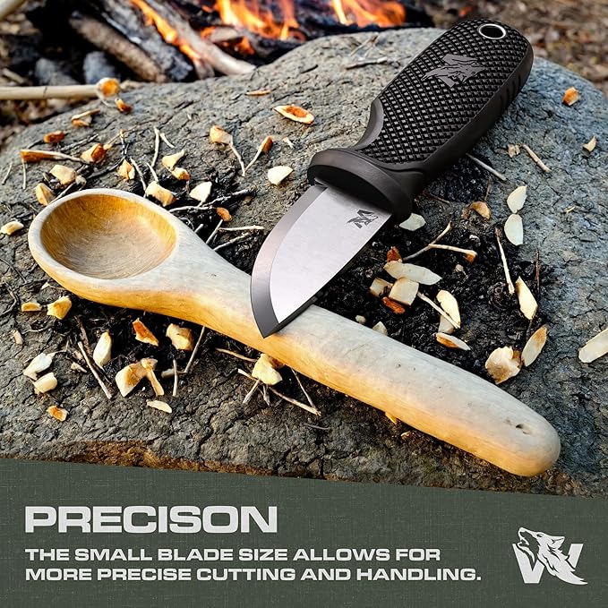 W-MINI 2 - EDC Neck Knife with Sheath and Necklace - Small EDC Fixed Blade Knife Necklace and Belt Clip - Pocket Fixed Blade Knives - Full Tang Neck Knife with Sheath Tactical + Fire Starter