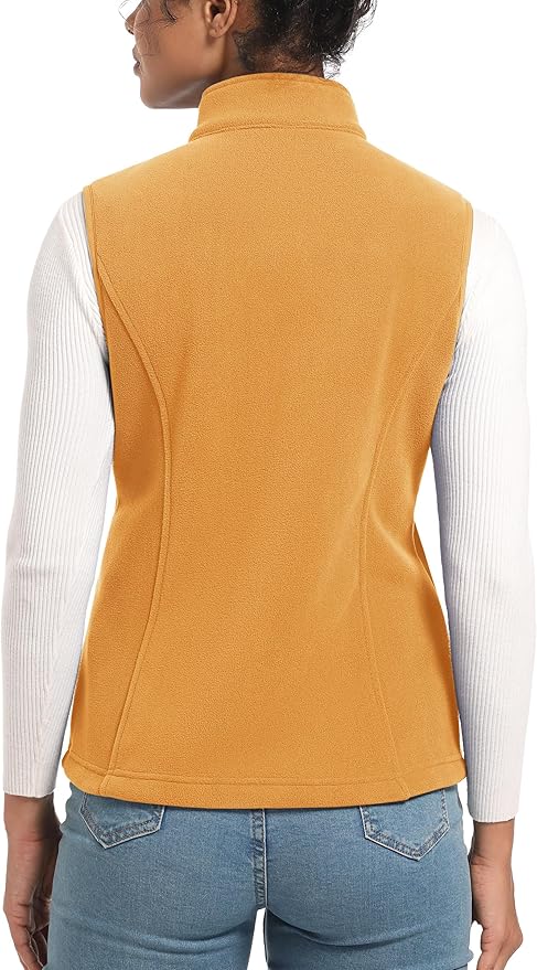 TACVASEN Women's Fleece Vest Lightweight Warm Vests Outerwear Sleeveless Zip Jacket Fall Winter Soft Vest with Pockets