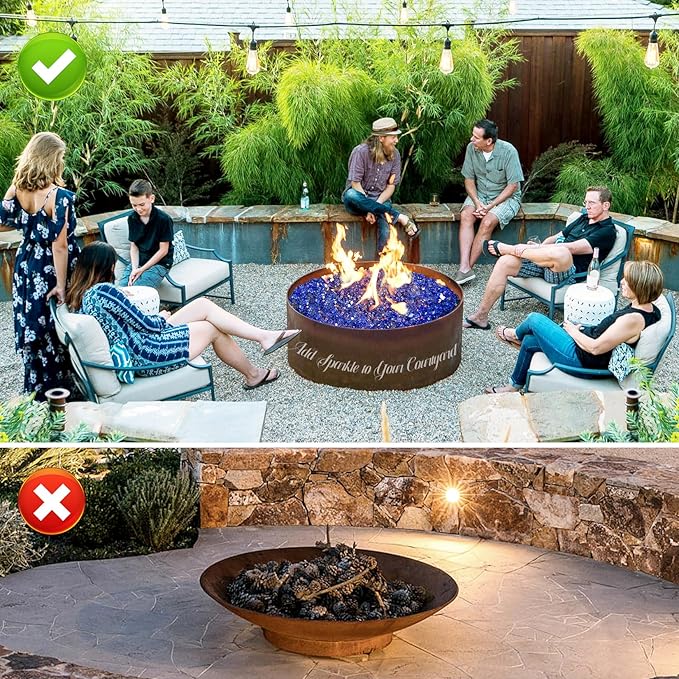 10 Pounds Fire Glass 1/4 Inch High Reflective Tempered Firepit Glass Rocks for Fireplace, Fire Pit Table, Fire Bowl and Landscaping (Cobalt Blue)